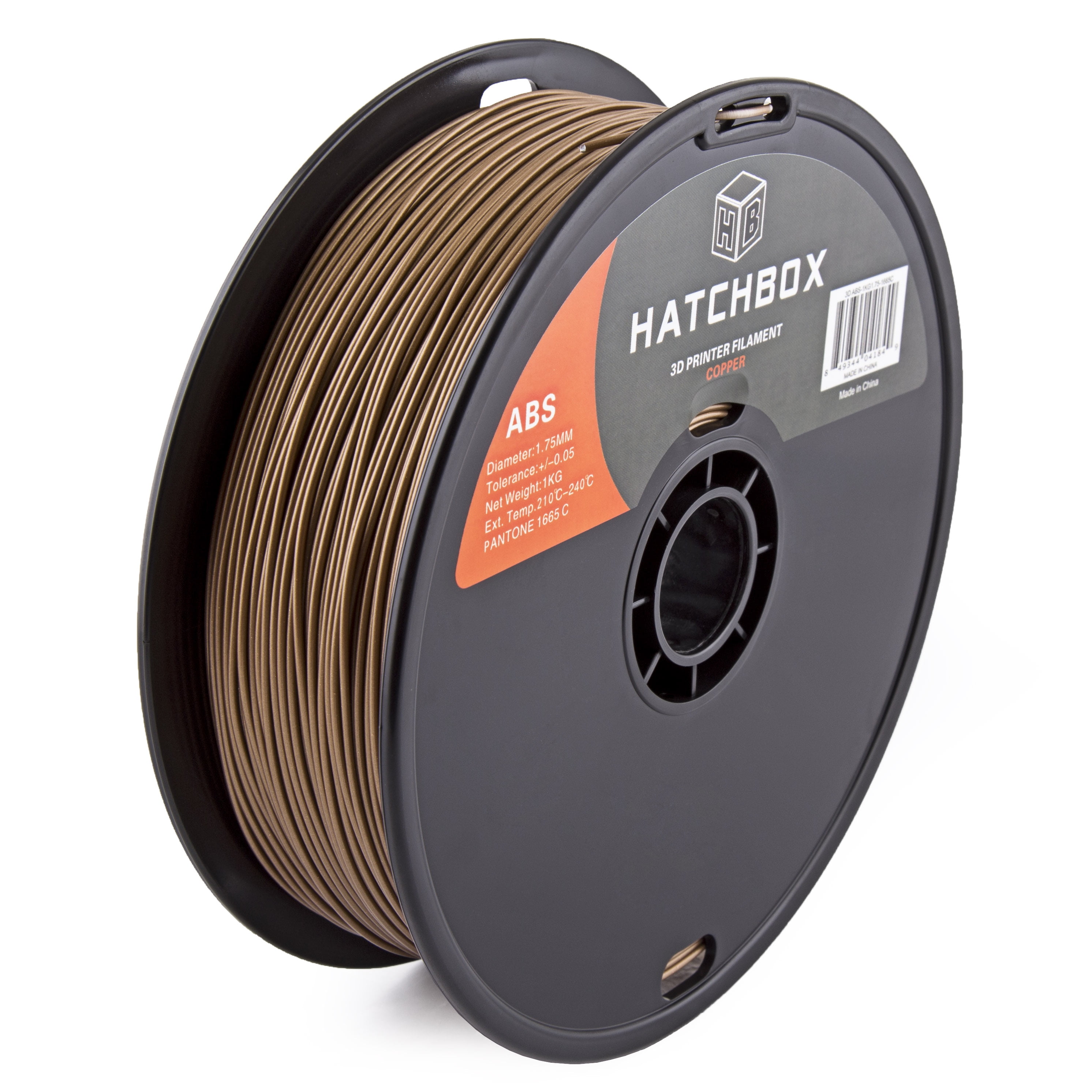 HATCHBOX 3D ABS-1KG1.75-COPR ABS 3D Printer Filament, Dimensional ...
