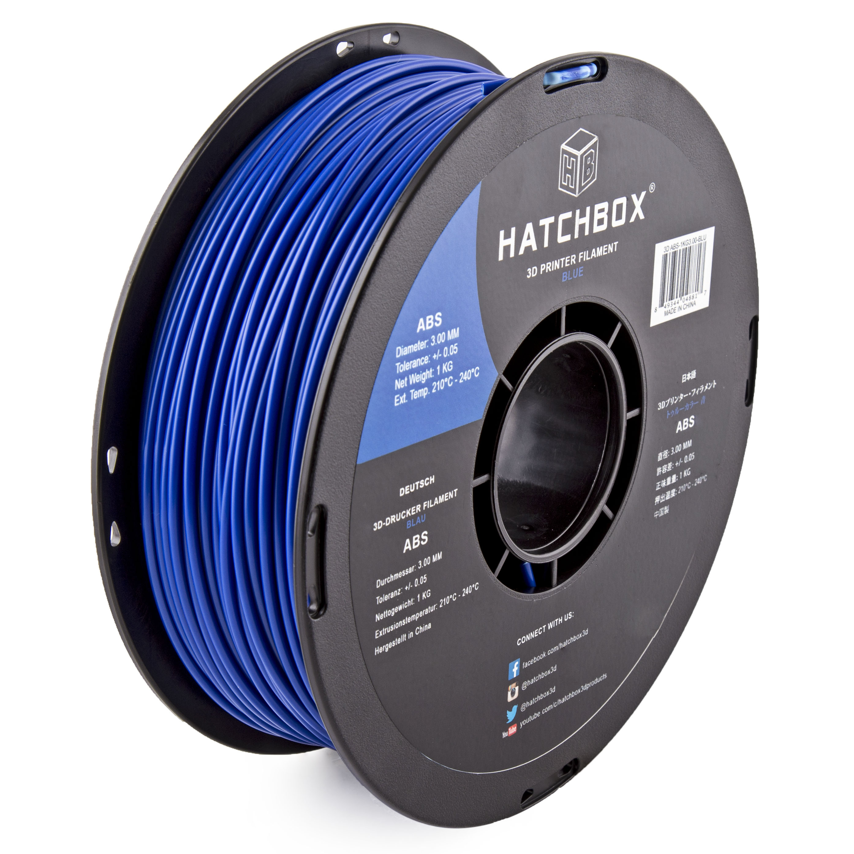 HATCHBOX 3D ABS-1KG3.00-BLU ABS 3D Printer Filament, Dimensional ...