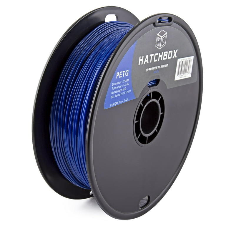 HATCHBOX 3D PETG-1KG1.75-BLU PETG 3D Printer Filament, Dimensional Accuracy  +/- 0.05 mm, 1 kg Spool, 1.75 mm, Blue