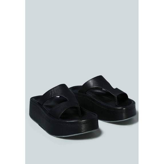 HATHAWAY Slip-On Platform Sandal in Black