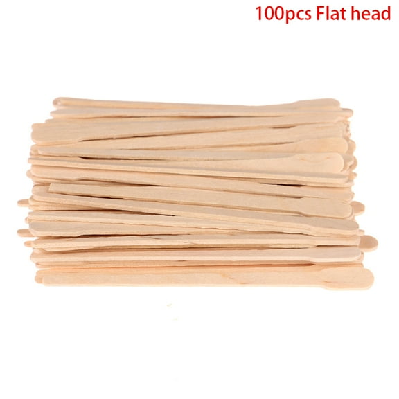 HATISS 100PCS Waxing Wooden Spatula Tongue Depressor Beauty Hair Removal Tool