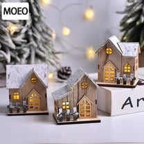 HATISS Christmas Led Light Wooden House Luminous Christmas Decorations Kids Gift