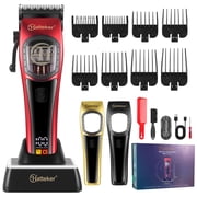 HATTEKER Hair Clipper For Men, Cordless Rotary & Magnetic Motor Hair Trimmer, High Speed, DCL Steel Blade, USB Base Charging ,8 Guide Combs