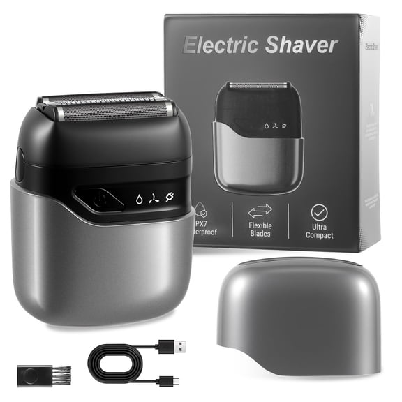 HATTEKER MS-9703 Mini Electric Foil Shaver for Men beard trimmer IPX7 Portable USB-C