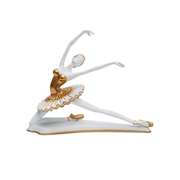 HAUCOZE Ballerina Figurine Statue Dancer Sculpture Modern Yoga Decor Polyresin 8.3inch Y101