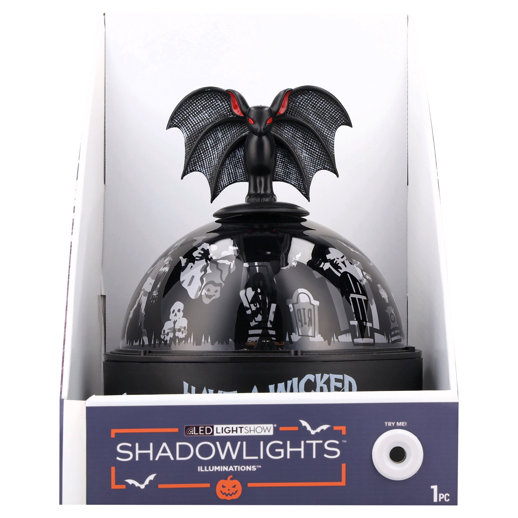 Halloween Light Show Illuminations Shadow Lights with Topper Haunted Bat Projection Light (Red/White)