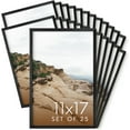 thumbnail image 1 of HAUS AND HUES 11x17 Black Metal Picture Frames - Features Premium Aluminum, Vertical & Horizontal Hang, Shatterproof Plexiglass - Ideal for Home, Room, Office (11x17 in, Black, Set of 25), 1 of 6