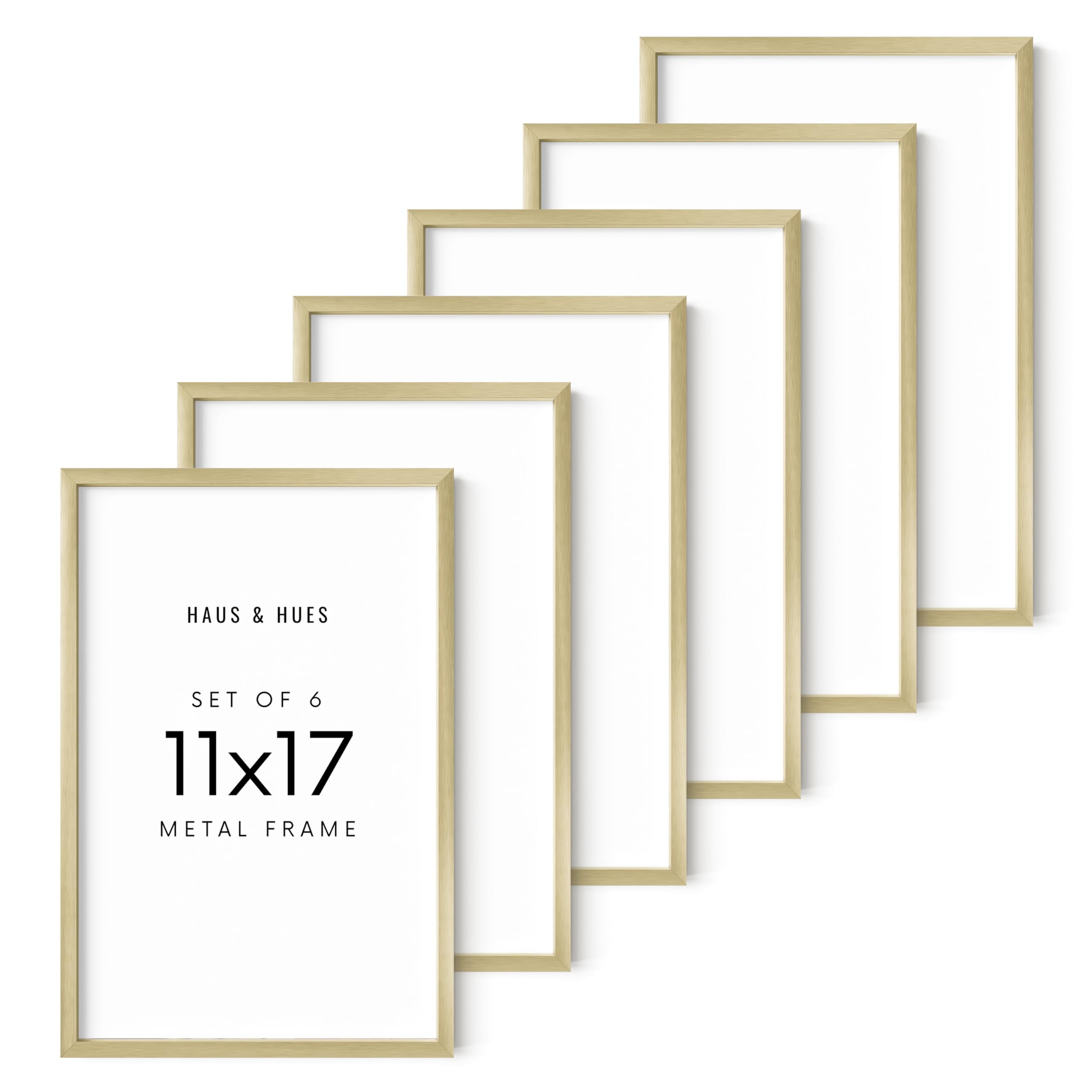 HAUS AND HUES 11x17 Gold Metal Picture Frames - Features Premium ...