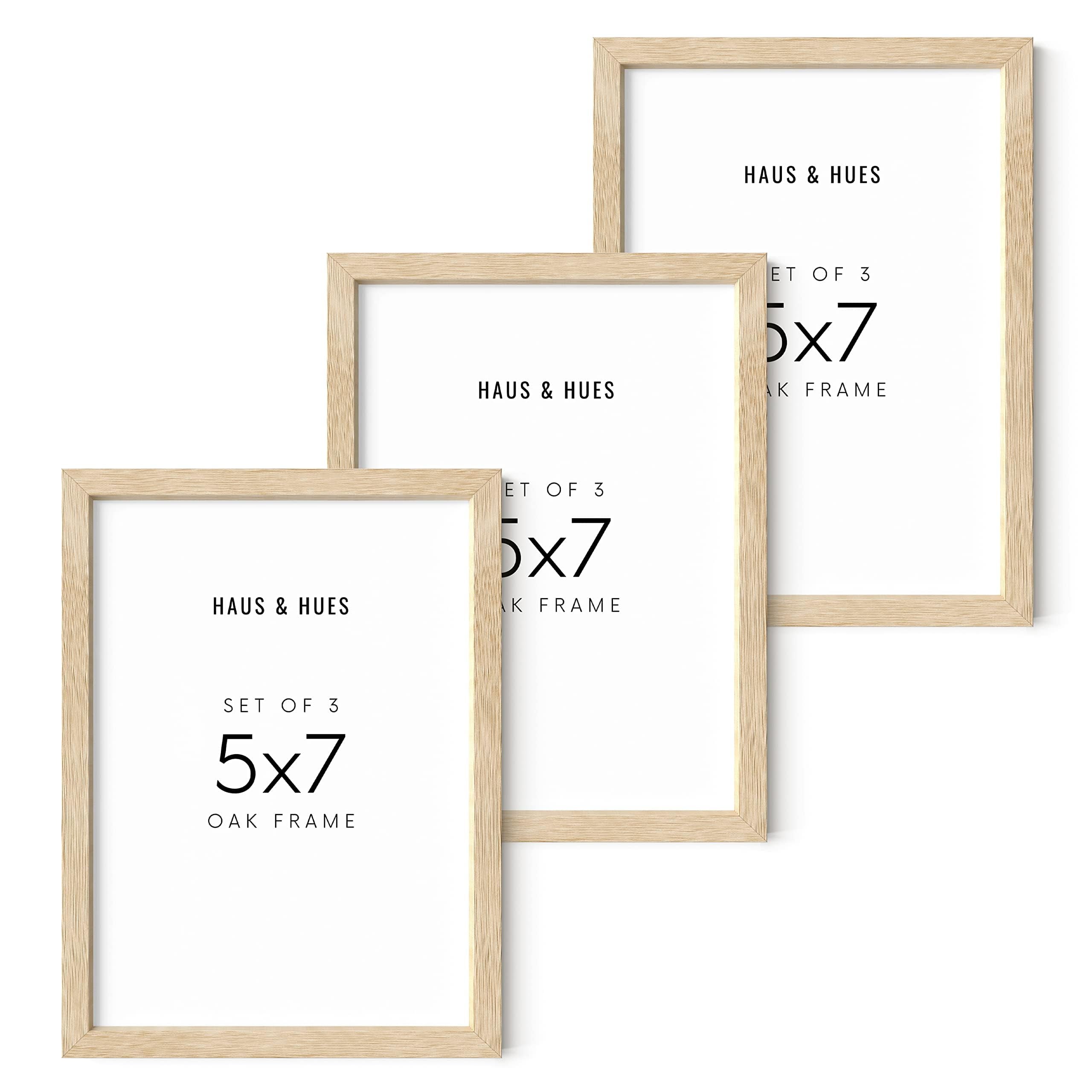 Beige Oak 5x7 Gallery Wall Frame Set of 3