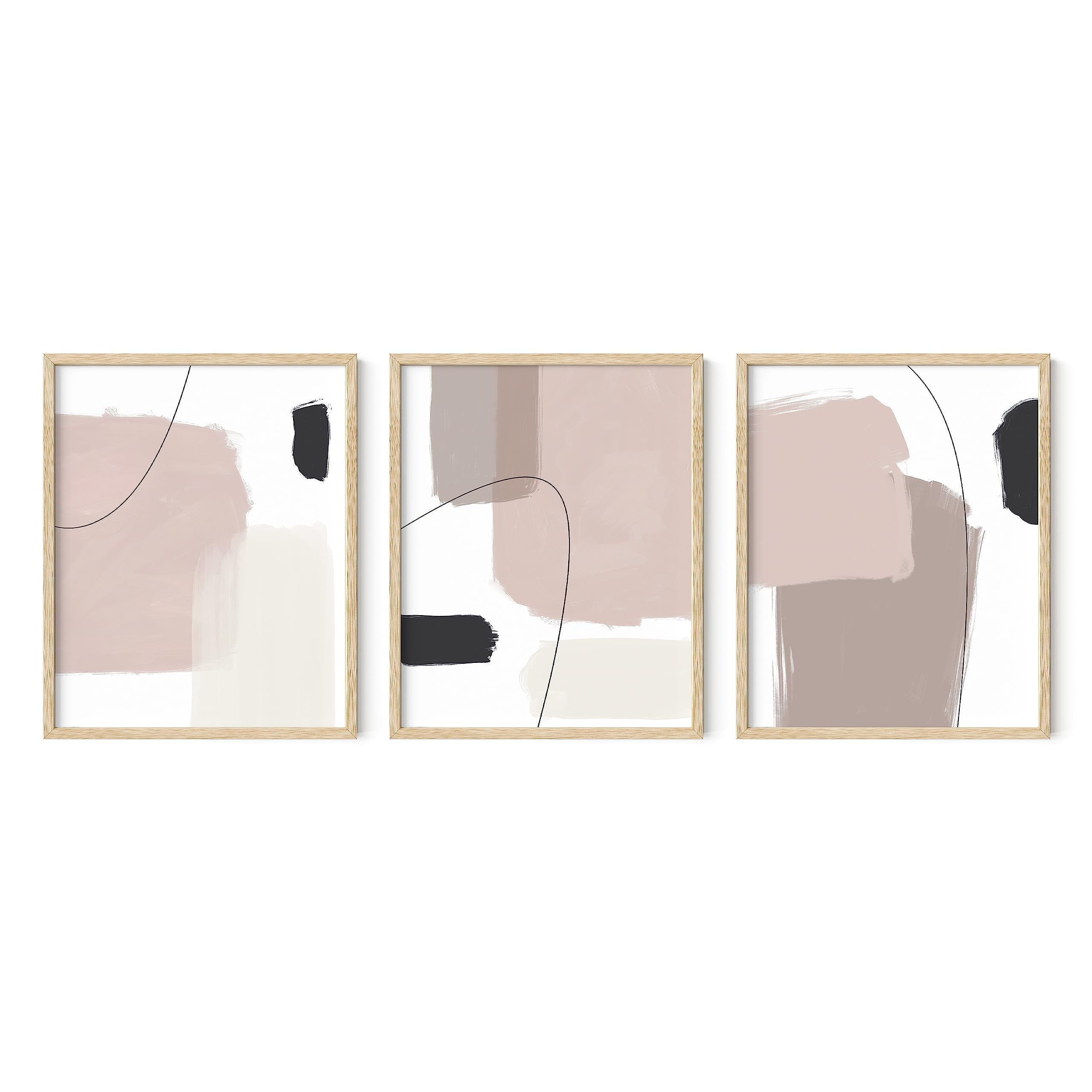 HAUS AND HUES Abstract Art Wall Decor Set of 3 Abstract Wall Art for