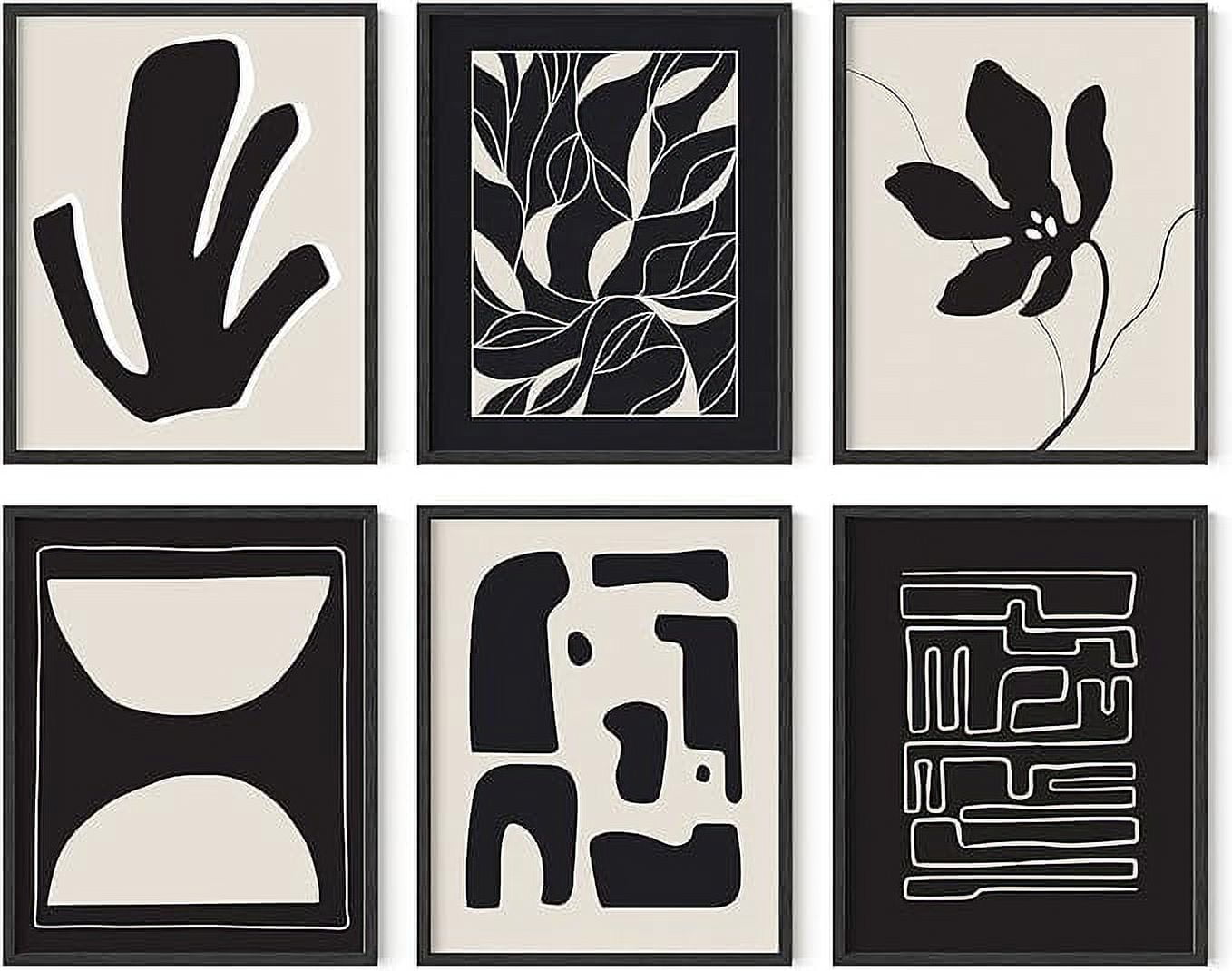 Black and Beige Abstract Geometric Wall Art Set