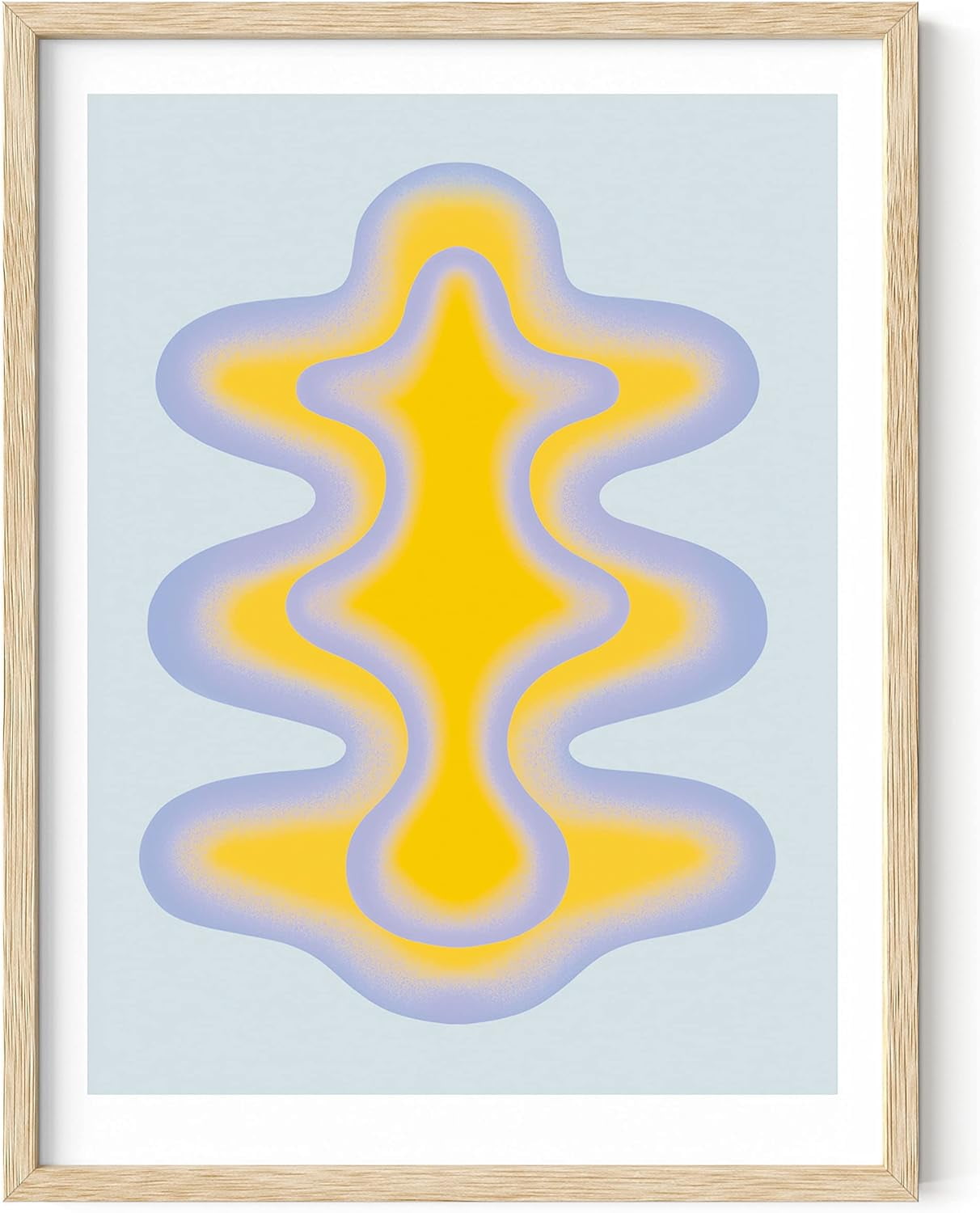 HAUS AND HUES Abstract Wall Art with Frame Colorful Modern Art Wall Decor, Blue Yellow Wall