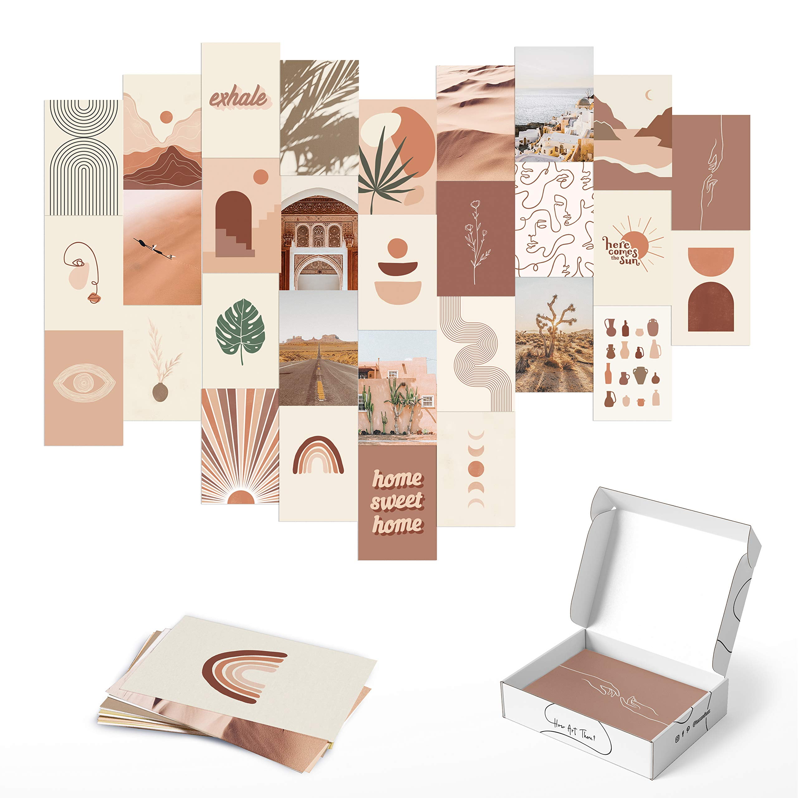 Natural Boho 4" x 6" Framed Aesthetic Photo Collage Kit