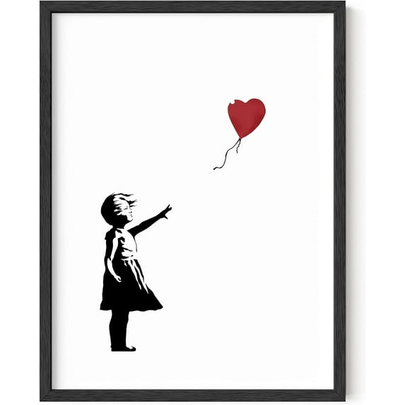HAUS AND HUES Banksy Girl with Balloon 12” x 16” Wall Art Print