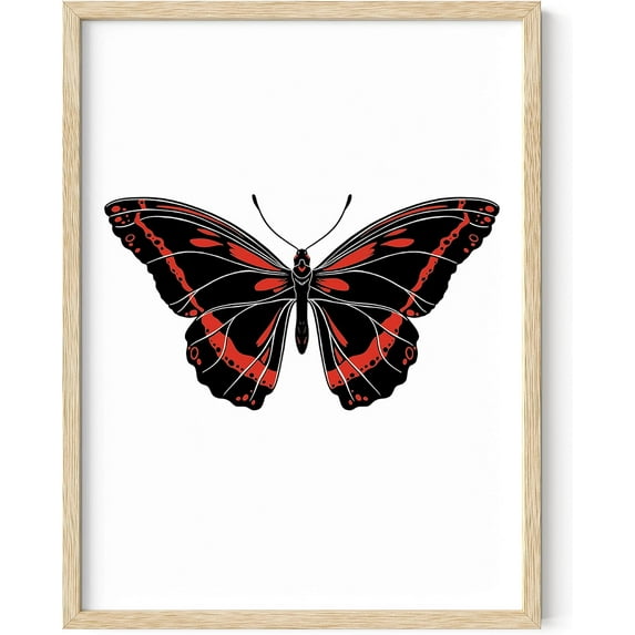 HAUS AND HUES Butterfly Art Wall Decor - Butterfly Pictures Wall Decor, Modern Framed Wall Art Butterfly Posters, Moth Art Earthy Wall Decor Pictures of Butterfly Framed Wall Art (Framed Beige 16x20)