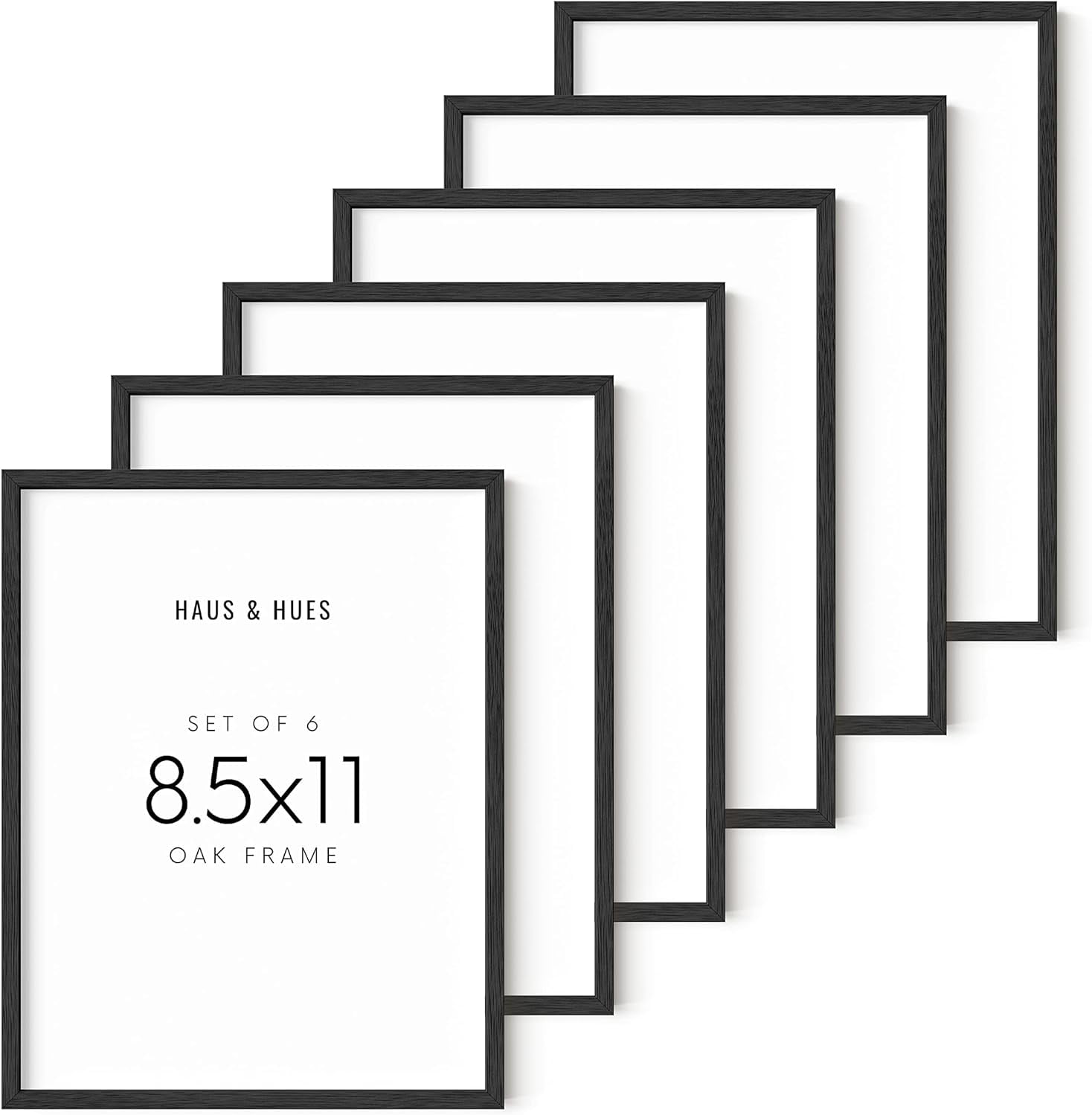 HAUS AND HUES Certificate Frames 8.5 x 11 Multi Pack Set of 6 Black