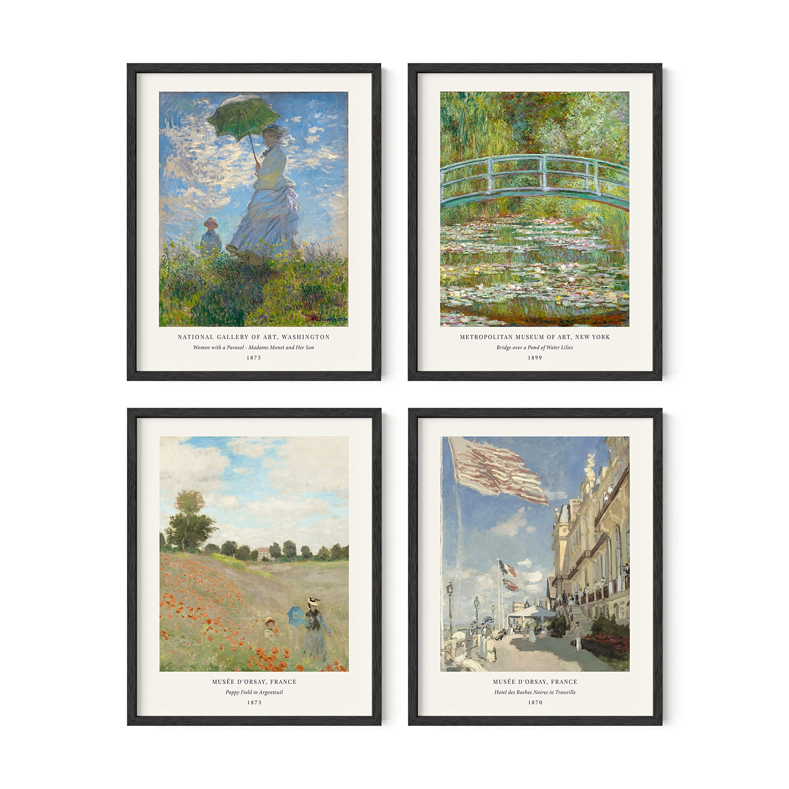 HAUS AND HUES Claude Artwork Fine Art Paintings Set of 4 Water