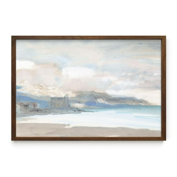 HAUS AND HUES Coastal Art Framed - Framed Wall Art for Bedroom, Living Room Masterpieces, and Coastal Farmhouse Decor (24x36 Framed Walnut)