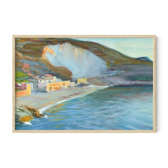 HAUS AND HUES Country Pictures for Wall - Framed Artwork for Country Walls, Vintage Charm, and Coastal Farmhouse Wall Decor (24x36 Framed Beige)