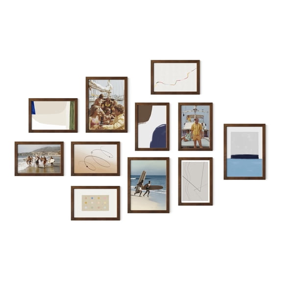 HAUS AND HUES Eight 4x6, Three 5x7 - Framed Walnut