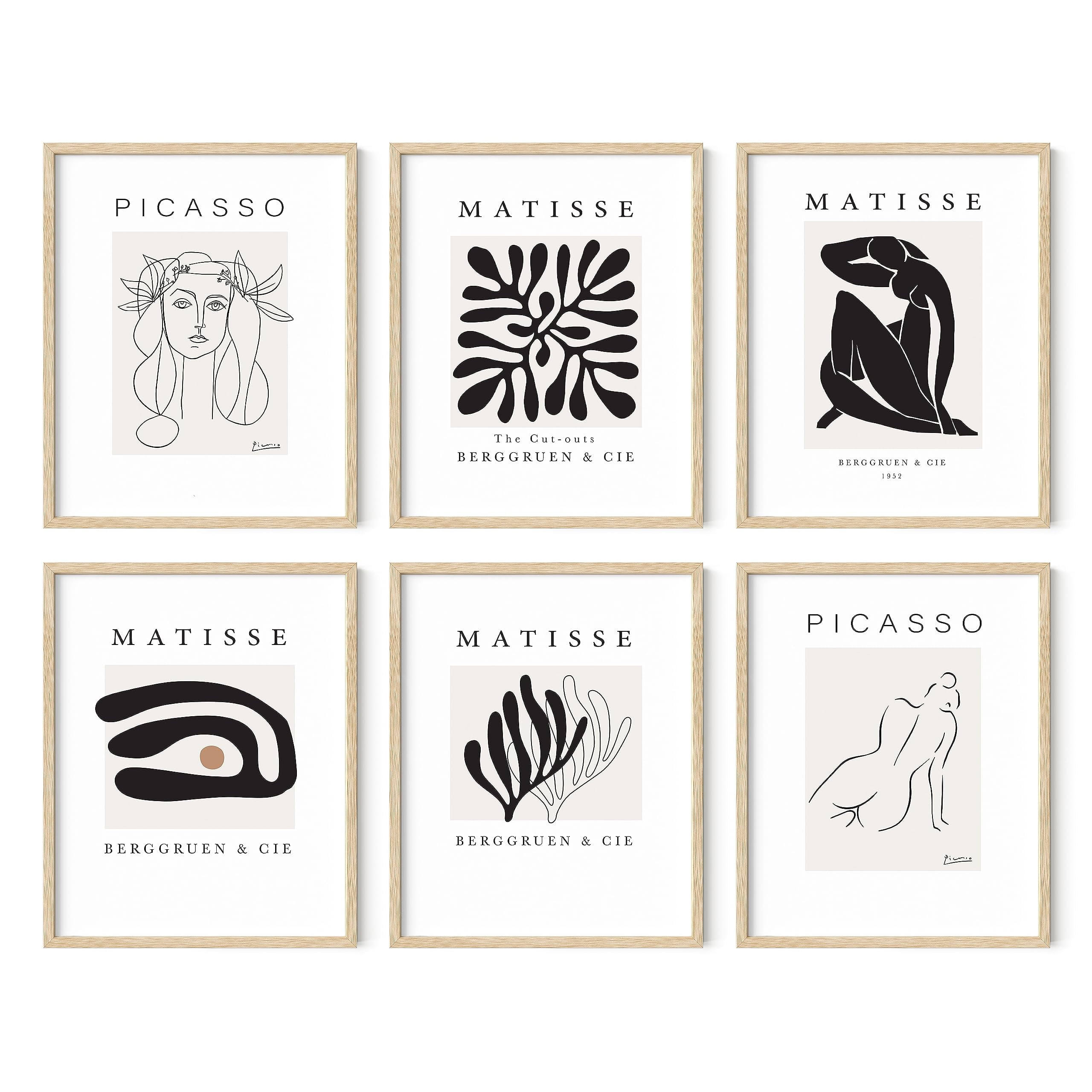 Haus and hues henri matisse posters and picasso wall art set of 6