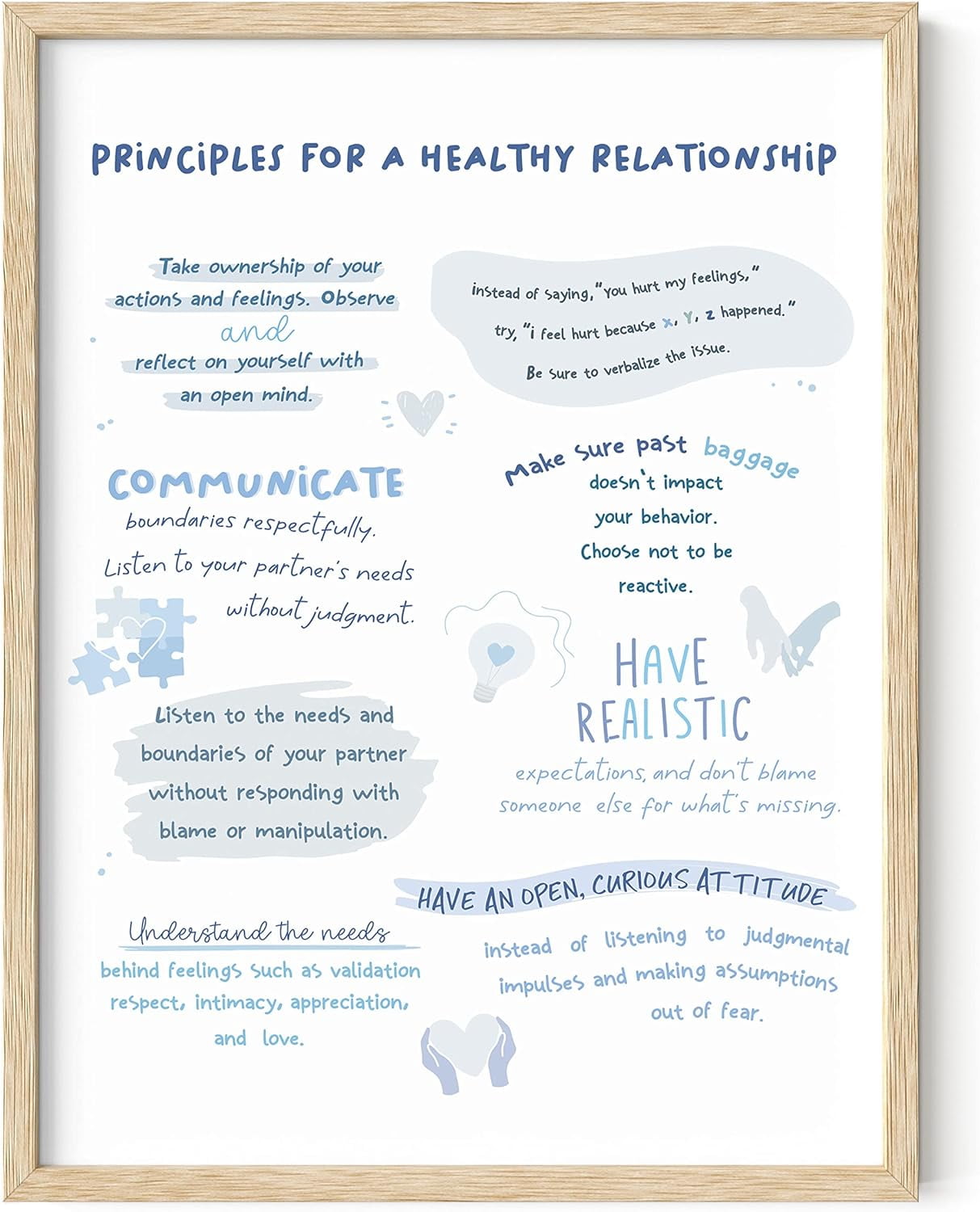 Beige Framed Motivational Quotes Poster for Healthy Relationships