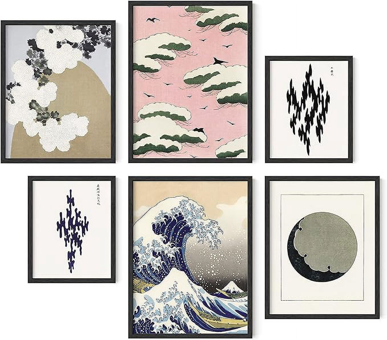 HAUS AND HUES Japanese Wall Decor Gallery Wall Art Set of 6 Japanese