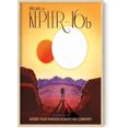 thumbnail image 1 of HAUS AND HUES Kepler 16b Space Posters for Room, Nasa JPL Posters Space Decor, Visions of the Future Poster Dorm Vintage Space Wall Art, Retro Futurism Art, Scifi Kepler (Framed Beige 24x36), 1 of 6