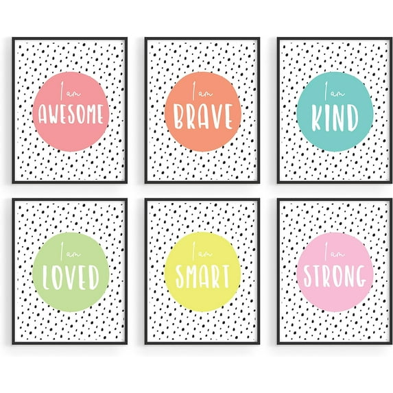 HAUS AND HUES Kids Aspirational Art Print Set of 6-11"x14"