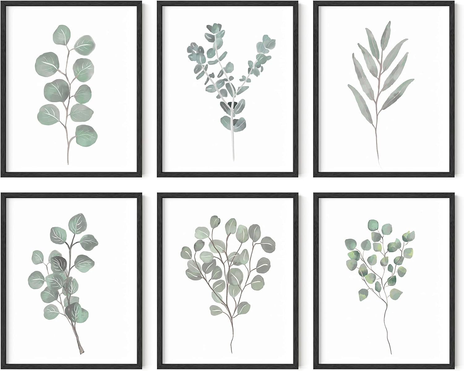 Scandinavian Botanical Nature Prints with Pennsylvania Oak Frames, 11x14