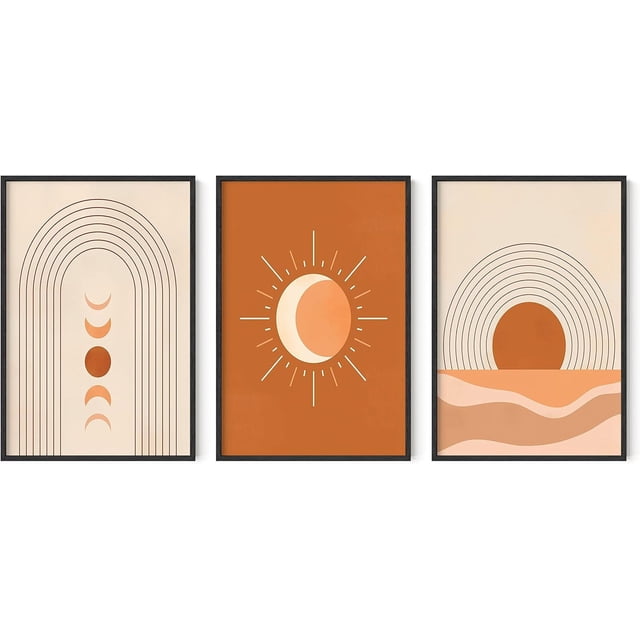 HAUS AND HUES Mid Century Wall Art and Terracotta Decor Set of 3 Mid ...
