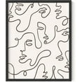 thumbnail image 1 of HAUS AND HUES Minimalist Line Art Wall Decor Woman Art Print Minimalist Art Wall Decor, Silhouette Wall Art Minimalist Line Art Posters, Minimalist Face Collage Line Art (16x20, Framed Black), 1 of 6