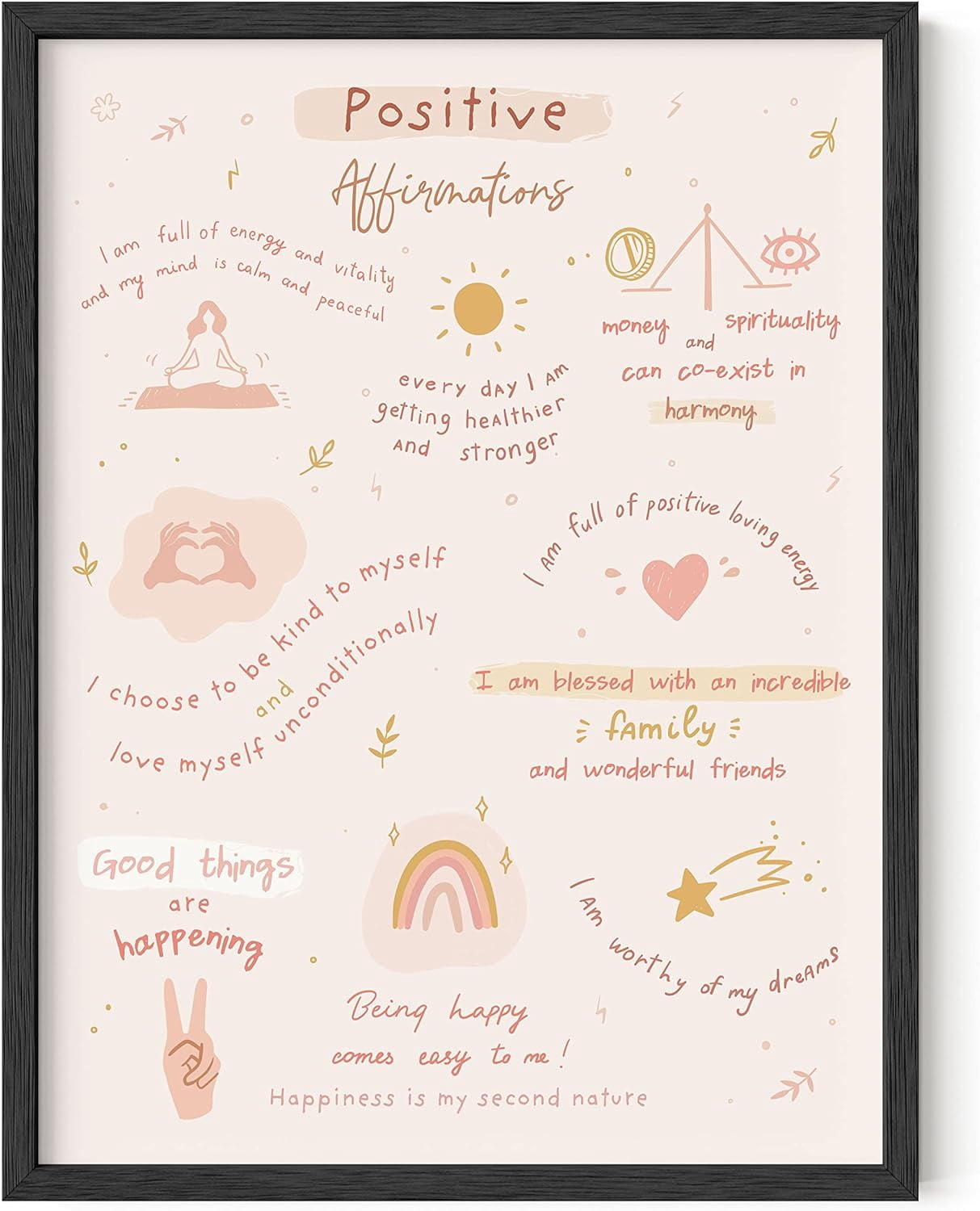 HAUS AND HUES Positive Affirmations Positive Quotes Wall Decor Positive ...