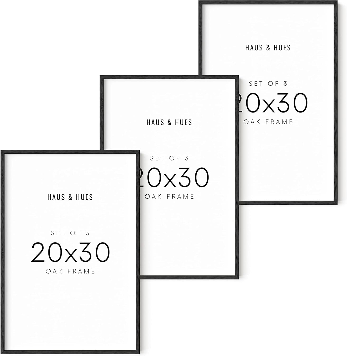 Black Oak 20x30 Wall Frame Set of 3