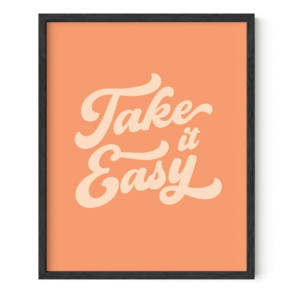 HAUS AND HUES Relax Sign Peach Pictures for Room - Cute Quote Posters and Inspirational Wall Art for Girls, Relax Wall Decor Relax Art Sign Relax Poster Cute Take It Easy (16" x 20" Unframed)