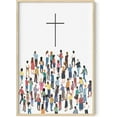 thumbnail image 1 of HAUS AND HUES Religious Wall Posters - The Cross of Jesus Christ, Religious Print For Kids, Spiritual Pictures, Religious Pictures Christian Painting, Biblical Posters Art (Framed Beige 24"x36"), 1 of 6