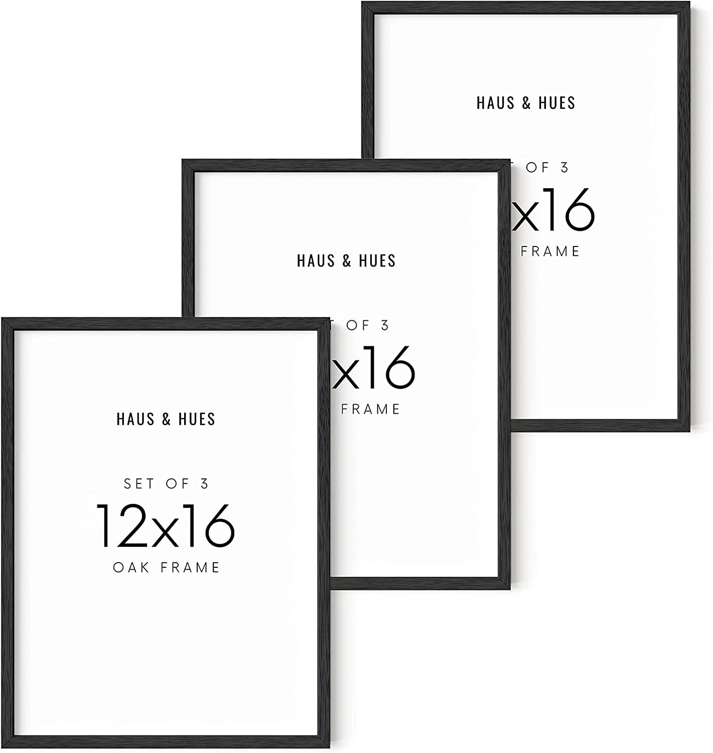 HAUS AND HUES Set of 3 12x18 Poster Frame - 18 x 12 Picture Frame Black ...