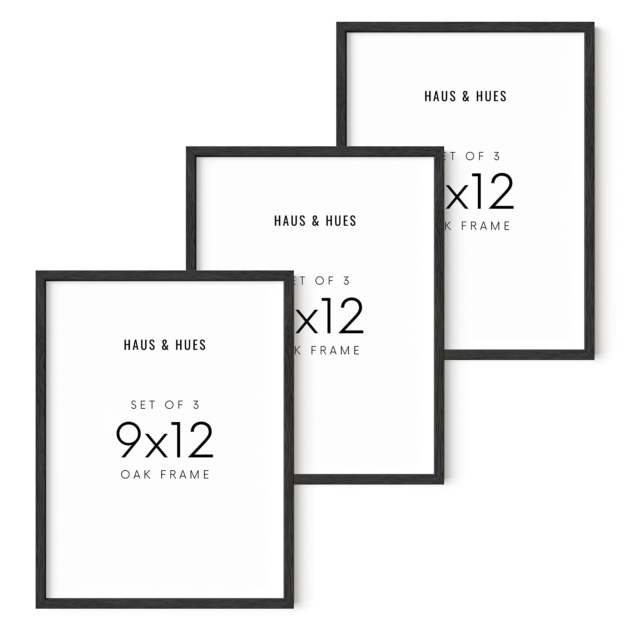 HAUS AND HUES Set of 3 9x12 Picture Frame 9x12 Frame Black Picture