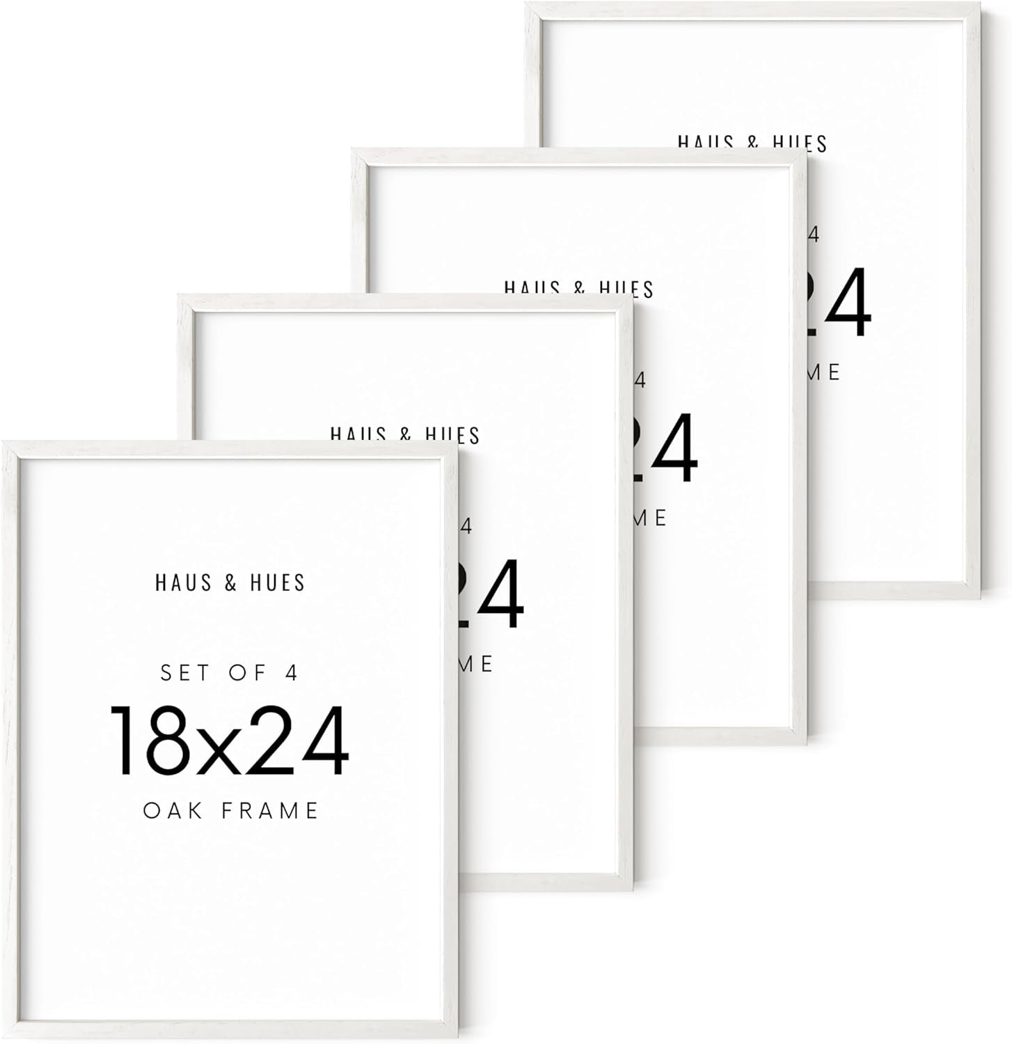HAUS AND HUES Set of 4 Beige Poster Frames 18 x 24 Natural Wood