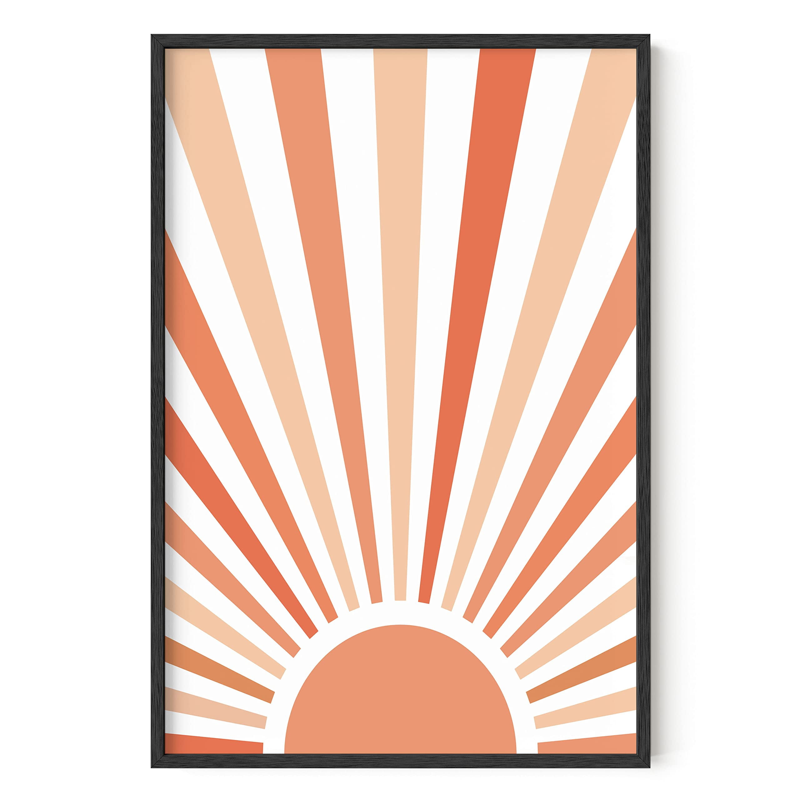 HAUS AND HUES Sun Art Prints Mid Century Modern Wall Decor - Terracotta ...