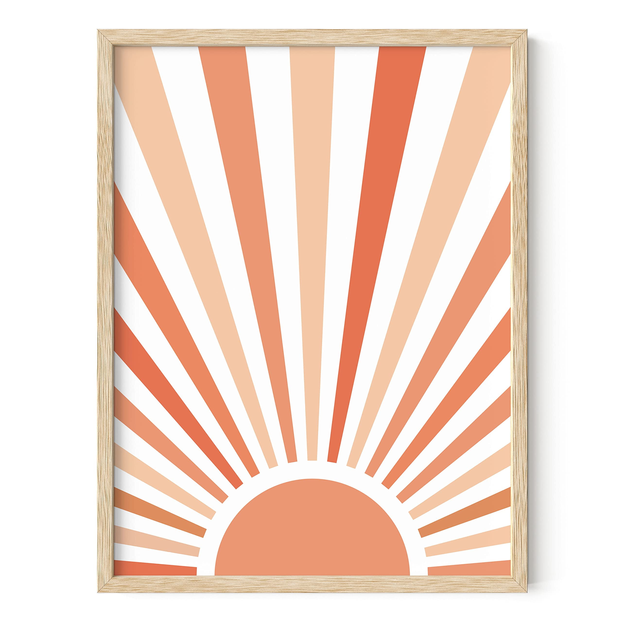 HAUS AND HUES Sun Art Prints Mid Century Modern Wall Decor - Terracotta ...