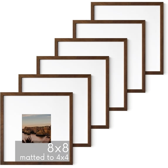 HAUS AND HUES Walnut Square Frames Set of 6-8x8
