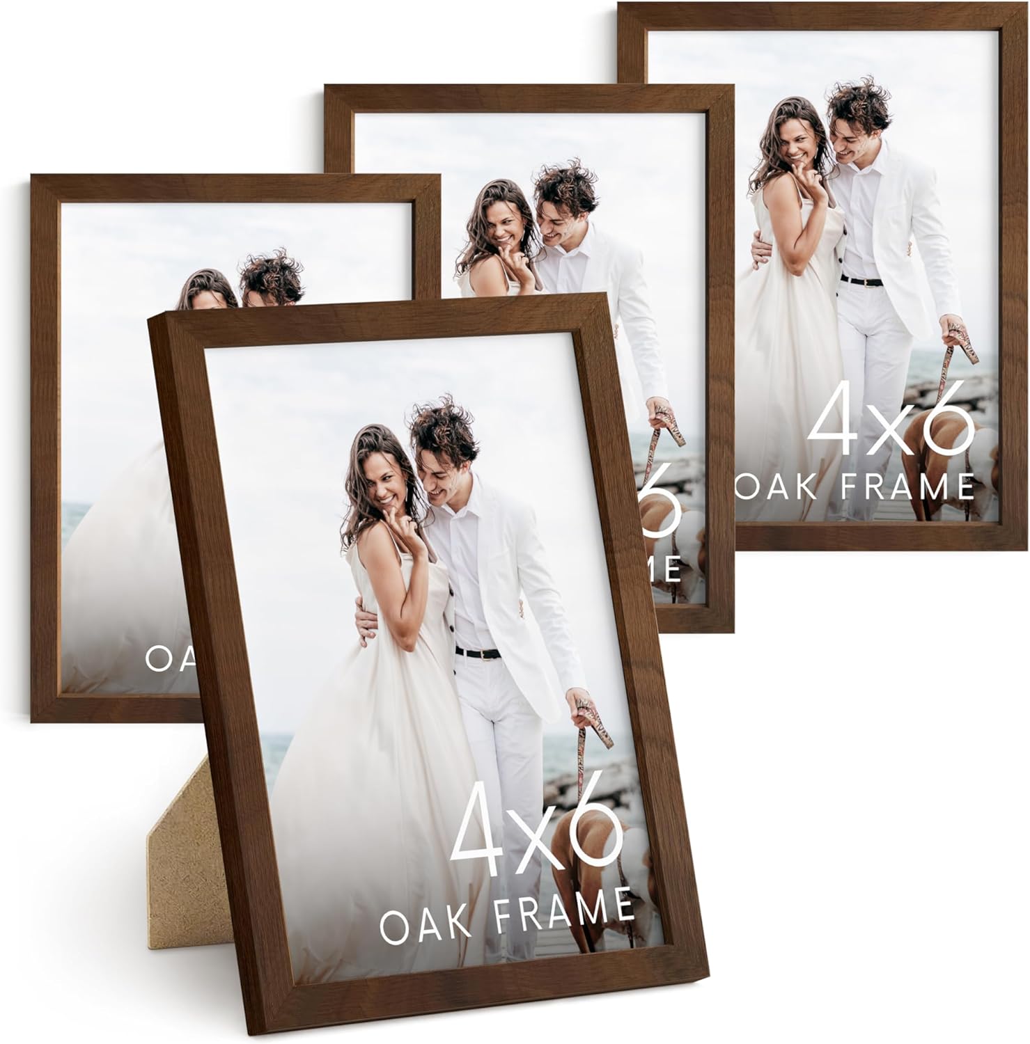 HAUS AND HUES Walnut Wooden Picture Frames 4x6 Bulk 4x6 Picture