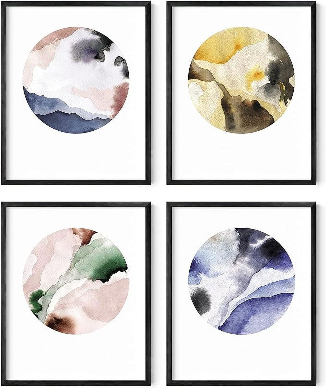 Abstract Watercolor Circle Prints for Kids Nursery, 8" x 10"