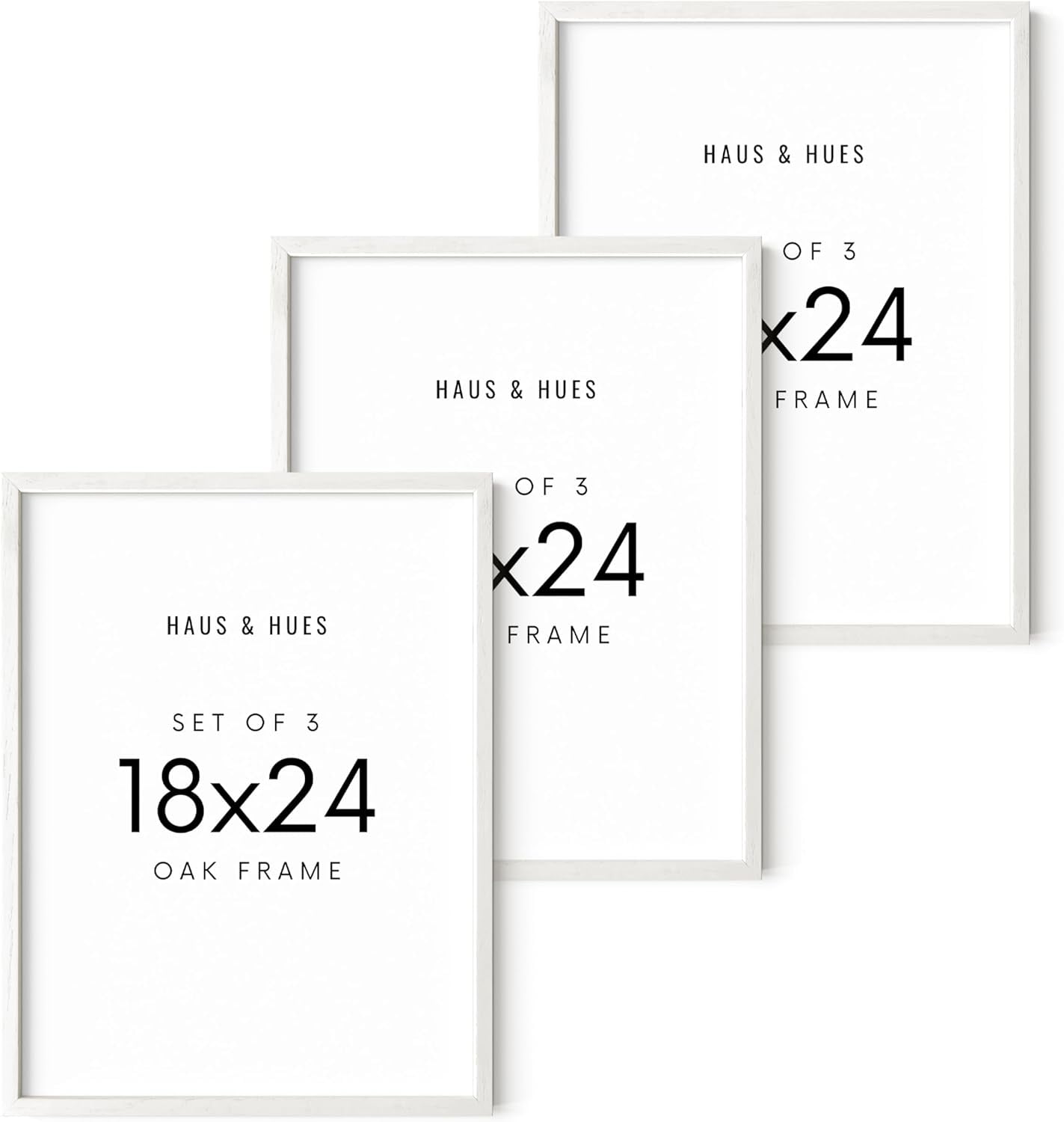 HAUS AND HUES White Wood Picture Frames 18 x 24 Set of 3 Poster
