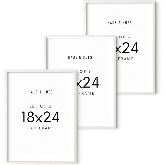 HAUS AND HUES White Wood Picture Frames 18 x 24 Set of 3 Poster
