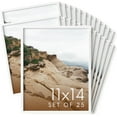 thumbnail image 1 of HAUS AND HUES 11x14 White Metal Picture Frames - Features Premium Aluminum, Vertical & Horizontal Hang, Shatterproof Plexiglass - Perfect for Home, Room, Office (11x14 in, White, Set of 25), 1 of 6