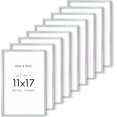 thumbnail image 1 of HAUS AND HUES 11x17 Silver Metal Picture Frames - Features Premium Aluminum, Vertical & Horizontal Hang, Shatterproof Plexiglass - Perfect for Home, Room, Office (11x17 in, Silver, Set of 9), 1 of 6