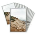 thumbnail image 1 of HAUS AND HUES 12x18 Silver Metal Picture Frames - Features Premium Aluminum, Vertical & Horizontal Hang, Shatterproof Plexiglass - Perfect for Home, Room, Office (12x18 in, Silver, Set of 15), 1 of 6