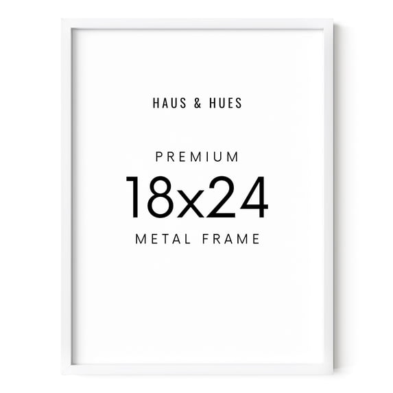 HAUS AND HUES 18x24 White Metal Picture Frame - Features Premium Aluminum, Vertical & Horizontal Hang, Shatterproof Plexiglass - Perfect for Home, Room, Office (18x24 in, White, Set of 1)